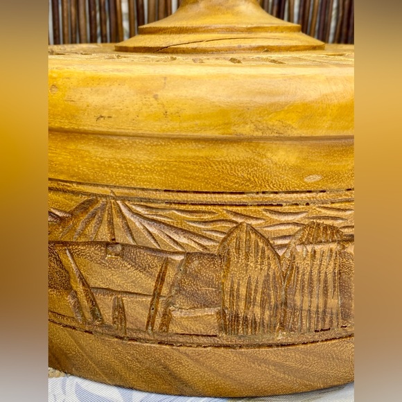 VT Monkey Pod Wood Cake Dome Cover The Hardwood Factory Kauai Hawaii Hand Carved - Picture 4 of 8